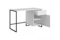 Desk with Drawer Asha 120 cm, matt white, black frame