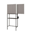 ENHET Storage combination for laundry, anthracite/grey frame, 140x32x204 cm