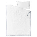 TÅTELSMYGARE Duvet cover and pillowcase, white/blue, 150x200/50x60 cm