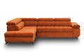 Corner Sofa-Bed Left Dragonis Brick Red/Orange Salvador 14 Agmamito