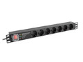 Lanberg PDU 1U 16A 2m 7 Schuko Outlet PDU-PRO-07F-0200-BK