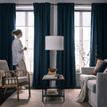 BLÅHUVA Block-out curtains, 1 pair, dark blue, 145x300 cm
