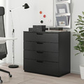 GALANT Drawer unit, black stained ash veneer, 80x80 cm