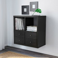 KALLAX Shelf unit, black-brown, 77x77 cm