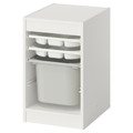 TROFAST Storage combination with box/trays, white white/grey, 34x44x56 cm