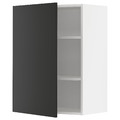 METOD Wall cabinet with shelves, white/Nickebo matt anthracite, 60x80 cm