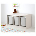 TROFAST Storage combination with boxes, white, white, 99x44x56 cm