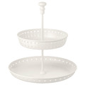 GARNERA Serving stand, two tiers, white