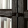 OXBERG Glass door, dark brown oak effect, 40x192 cm