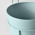 VITLÖK Plant pot with holder, in/outdoor light grey-blue, 15 cm