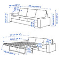 VIMLE 3-seat sofa-bed, with wide armrests/Gunnared medium grey