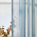 GLASÖRT Sheer curtain, 1 piece, grey-blue/dark beige, 300x300 cm