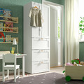 SMÅSTAD / PLATSA Wardrobe, white with frame/with 3 drawers, 60x57x181 cm