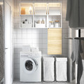 ENHET Storage combination for laundry, white, oak effect, 120x30x150 cm