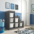 TROFAST Storage combination with boxes, grey white/grey, 99x44x94 cm