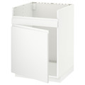 METOD Base cab f HAVSEN single bowl sink, white/Voxtorp matt white, 60x60 cm