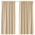 ÅKERMOLKE Curtains, 1 pair, beige, 145x300 cm