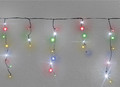 Christmas Curtain Lights In-/Outdoor 100 LED 9.6m, icicles, multicolour/cool white flash