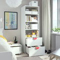 SMÅSTAD / PLATSA Bookcase, white blue/with 2 drawers, 60x57x181 cm