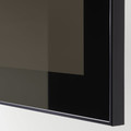 BESTÅ TV storage combination/glass doors, black-brown/Selsviken high-gloss/black smoked glass, 240x42x231 cm