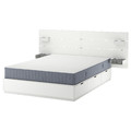 NORDLI Bed frame with storage and mattress, with headboard white/Valevåg medium firm, 160x200 cm