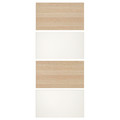 MEHAMN 4 panels for sliding door frame, white stained oak effect, white, 100x236 cm