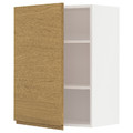 METOD Wall cabinet with shelves, white/Voxtorp oak effect, 60x80 cm