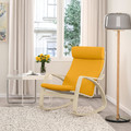 POÄNG Rocking-chair, birch veneer/Skiftebo yellow