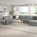 KIVIK Corner sofa, 6-seat w chaise longue, Tibbleby beige/grey