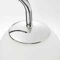 SIMRISHAMN Wall lamp with swing arm, chrome-plated/opal white glass