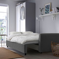 BRISSUND 3-seat sofa-bed, Hakebo dark grey