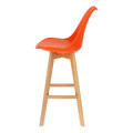 Bar Stool Norden Wood, high, PP, orange