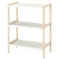 EKENABBEN Open shelving unit, aspen/white, 70x34x86 cm