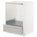 METOD / MAXIMERA Base cabinet for oven with drawer, white/Lerhyttan light grey, 60x60 cm