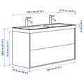 ÄNGSJÖN / BACKSJÖN Wash-stnd w drawers/wash-basin/taps, high-gloss white, 120x48x69 cm