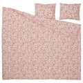 RODGERSIA Duvet cover and 2 pillowcases, pink/white, 200x200/50x60 cm