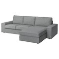 KIVIK 3-seat sofa with chaise longue, Tibbleby beige/grey