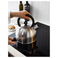 VATTENTÄT Kettle, stainless steel, black, 2 l