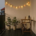 SOLVINDEN LED lighting chain with 12 lights, solar-powered outdoor/red stripe