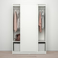 KLEPPSTAD Wardrobe with sliding doors, white, 117x176 cm