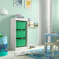 TROFAST Storage combination with boxes, white/bright green, 46x30x94 cm