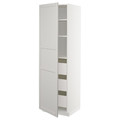 METOD / MAXIMERA High cabinet with drawers, white/Lerhyttan light grey, 60x60x200 cm