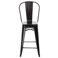 Bar Stool with Backrest Paris Back, black