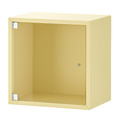 EKET Wall cabinet with glass door, pale yellow, 35x25x35 cm