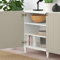 BESTÅ Storage combination with doors, white, Sutterviken/Kabbarp grey-beige, 180x42x74 cm