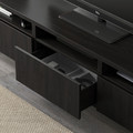 BESTÅ / LACK TV storage combination, black-brown, 300x42x195 cm