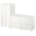 SMÅSTAD / PLATSA Wardrobe, white with frame/with 2 chest of drawers, 180x57x133 cm