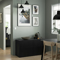 BESTÅ Storage combination w doors/drawers, black-brown/Lappviken black-brown, 120x42x65 cm