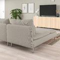 SÖDERHAMN 2-seat sofa with chaise longue, Fridtuna light beige