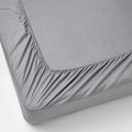 RÖNNVECKMAL Fitted sheet, grey, 120x200 cm